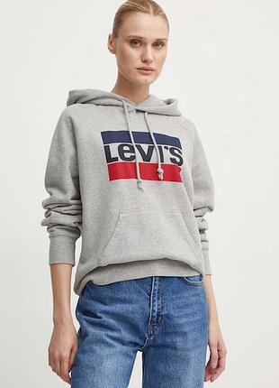 Худі жіноче levi's сіре з логотипом, розмір xs
