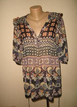 Шифонова блуза, туніка р 14 dorothy perkins