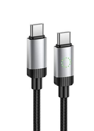 Кабель для зарядки телефона hoco x117 type-c to type-c 60w 1м черный