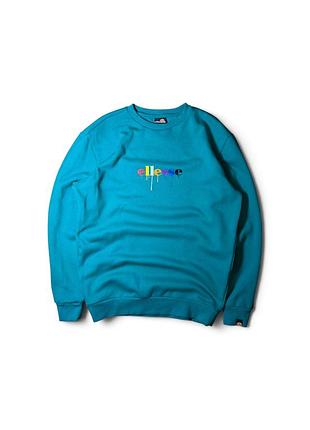 Яскравий бірюзовий світшот ellesse з кольоровим логотипом / світшот еллесс м-л