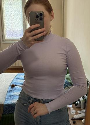 Лонгслів жіночий h&m бузковий xs-s