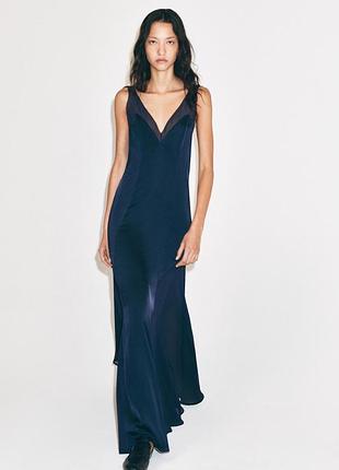 Длинное атласное платье zw collection