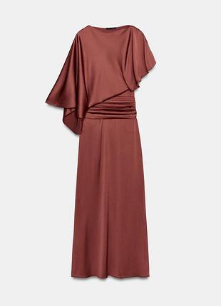 Длинное атласное платье zw collection