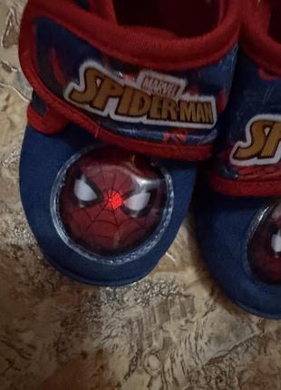 Детские тапочки человек-паук (spider-man) с подсветкой