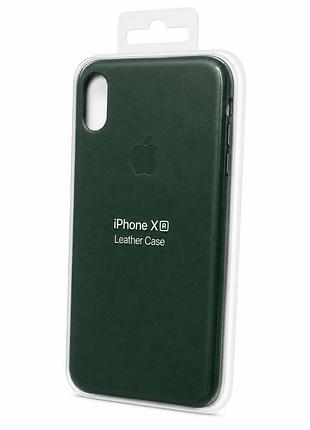 Якісний шкіряний чохол на iphone xr green
