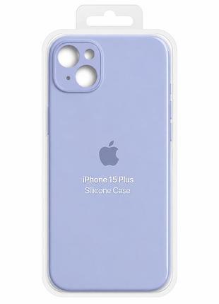 Силіконовий чохол з мікрофіброю та покриттям softtouch для iphone 15 plus lilac