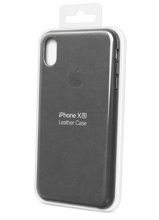 Качественный кожаный чехол на iphone xr grey