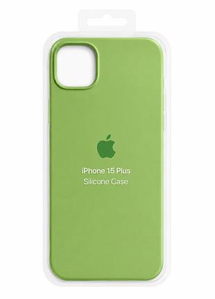 Силіконовий чохол з мікрофіброю та покриттям softtouch для iphone 15 plus mint