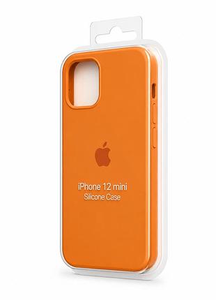 Силіконовий чохол з мікрофіброю та покриттям softtouch для iphone 12 mini помаранчевий ( full № 2 )
