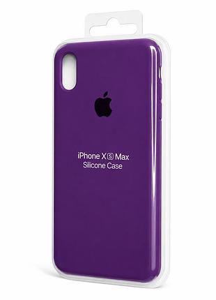Силіконовий чохол з мікрофіброю та покриттям softtouch для iphone xs max фіолетовий ( full № 37 )