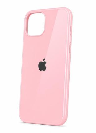 Стеклянный глянцевый чехол для iphone x | xs с закрытым низом розовый ( №6 )