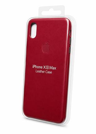 Якісний шкіряний чохол 1:1 original на iphone xs max ( red )
