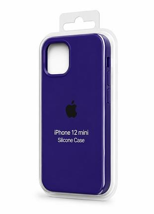 Силіконовий чохол з мікрофіброю та покриттям softtouch для iphone 12 mini фіолетовий ( full № 30 )