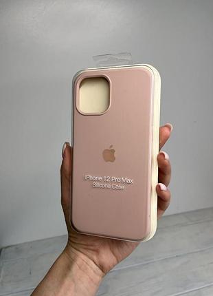 Силіконовий чохол на iphone 12 pro max ( пудра )