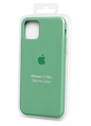 Силіконовий чохол з мікрофіброю та покриттям softtouch для iphone 11 pro бірюзовий ( full № 46 )