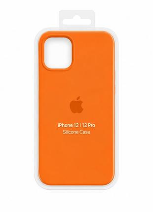 Силиконовый чехол с микрофиброй и покрытием softtouch для iphone 12 | 12 pro apricot