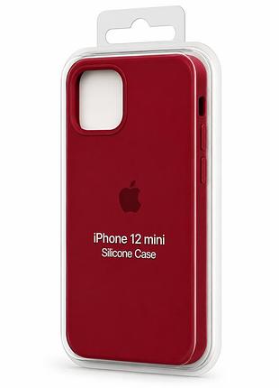 Силіконовий чохол з мікрофіброю та покриттям softtouch для iphone 12 mini рожевий ( full № 36 )