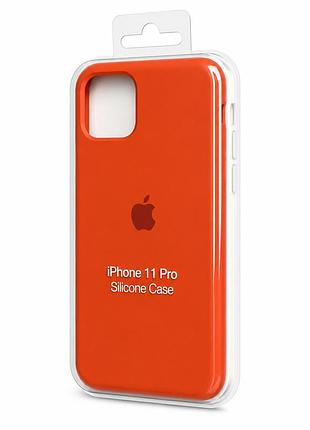 Силіконовий чохол з мікрофіброю та покриттям softtouch для iphone 11 pro помаранчевий ( full № 13 )