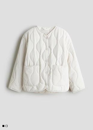Куртка жіноча h&m стьогана біла молочна xs s