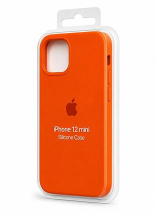 Силіконовий чохол з мікрофіброю та покриттям softtouch для iphone 12 mini помаранчевий ( full № 13 )