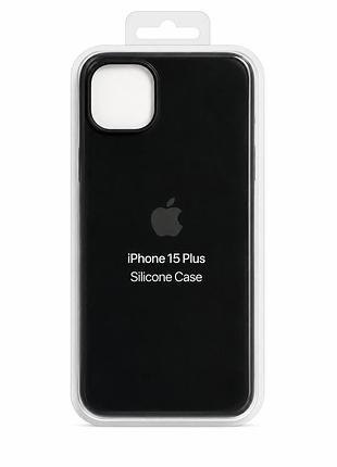 Силіконовий чохол з мікрофіброю та покриттям softtouch для iphone 15 plus black