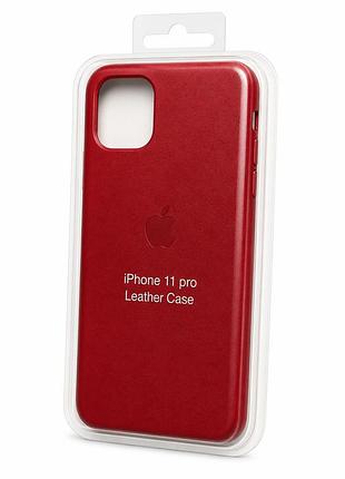 Якісний шкіряний чохол на iphone 11 pro red