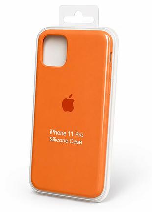 Силіконовий чохол з мікрофіброю та покриттям softtouch для iphone 11 pro помаранчевий ( full № 2 )