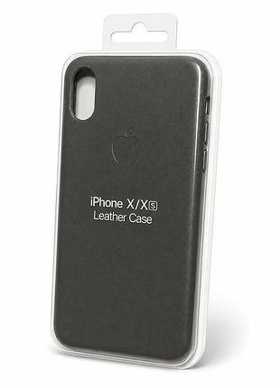 Якісний шкіряний чохол на iphone x / xs grey