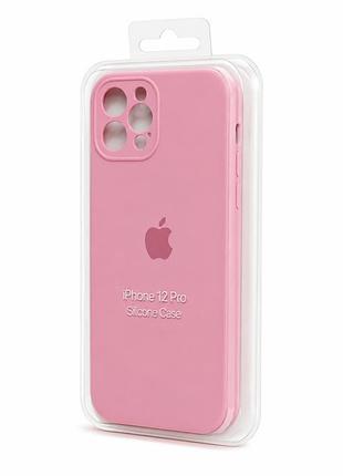 Силіконовий чохол на iphone 12 pro ( рожевий )