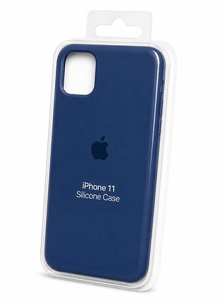 Силіконовий чохол з мікрофіброю та покриттям softtouch для iphone 11 синій ( full № 20 )