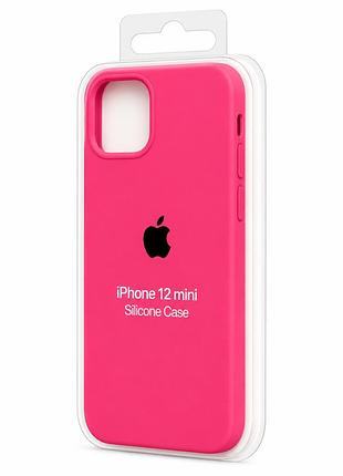 Силіконовий чохол з мікрофіброю та покриттям softtouch для iphone 12 mini рожевий ( full № 44 )