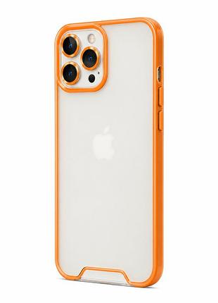 Прозорий силіконовий чохол для iphone 12 з обідком, який звідеться в темряві (жовтогарячий)