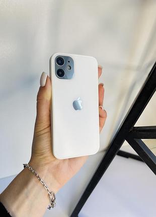 Чохол «matt glass case» 12 pro max white (матове скло)