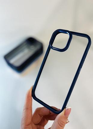 Чехол «color bumper» iphone 14 plus blue (прозрачные из поликарбоната)