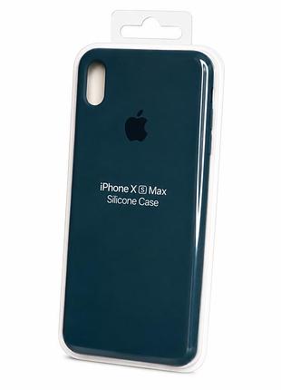 Силіконовий чохол з мікрофіброю та покриттям softtouch для iphone xs max зелений ( full № 49 )