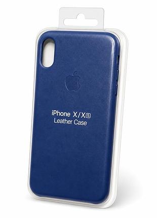 Якісний шкіряний чохол на iphone x / xs ( blue )