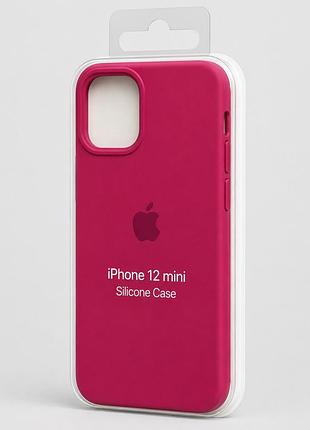 Силіконовий чохол з мікрофіброю та покриттям softtouch для iphone 12 mini рожевий ( full № 50 )
