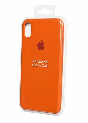 Силіконовий чохол з мікрофіброю та покриттям softtouch для iphone xr помаранчевий ( full № 13 )