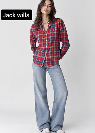 Сорочка жіноча в клітинку червоно синього кольору від бренду jack wills s