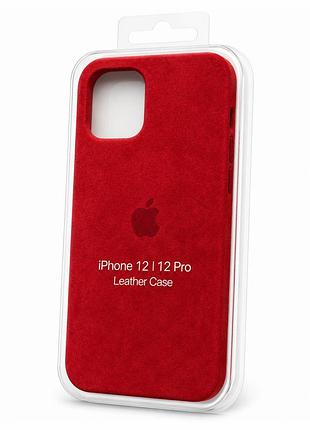 Чохол alcantara для iphone 12 / 12 pro red