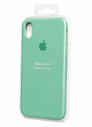 Силіконовий чохол з мікрофіброю та покриттям softtouch для iphone xr бірюзовий ( full № 46 )