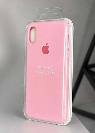 Силиконовый чехол для iphone x | xs розовый ( print logo №6 )