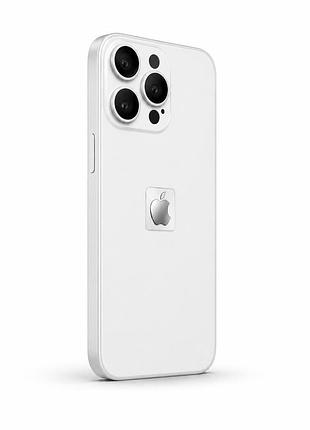 Чохол із загартованого матового скла з лінзами на камері на iphone 11 pro max ( білий )