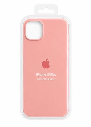 Силиконовый чехол с микрофиброй и покрытием softtouch для iphone 15 plus pink