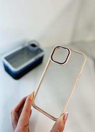 Чехол «color bumper» iphone 14 pro max pink (прозрачные из поликарбоната)
