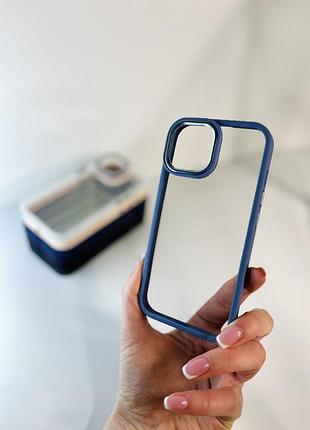 Чехол «color bumper» iphone 14 sierra blue (прозрачные из поликарбоната)