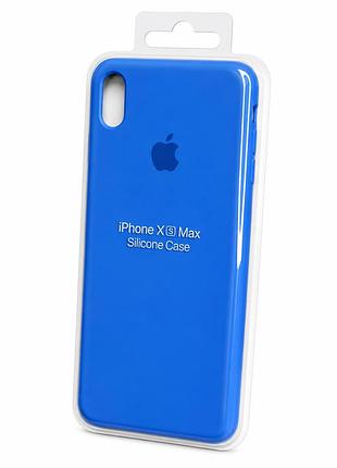 Силіконовий чохол з мікрофіброю та покриттям softtouch для iphone xs max блакитний ( full № 56 )