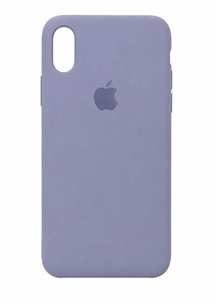 Люкс качество силиконовый чехол для iphone x | xs ( levender gray №8 )