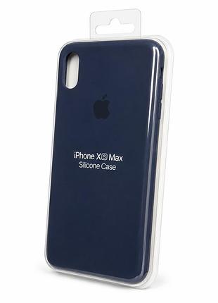 Люкс якість силіконовий чохол для iphone xs max синій (midnight blue no5)