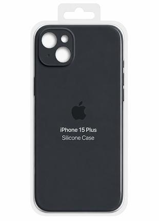 Силіконовий чохол з мікрофіброю та покриттям softtouch для iphone 15 plus graphite